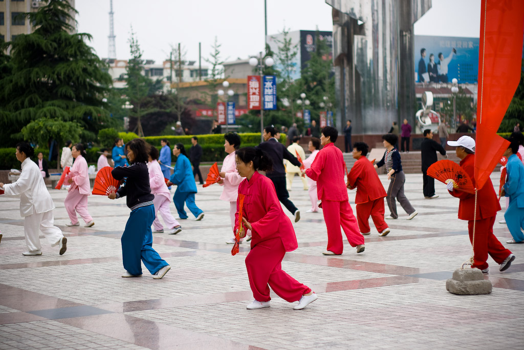 Early morning Tai Chi in the square